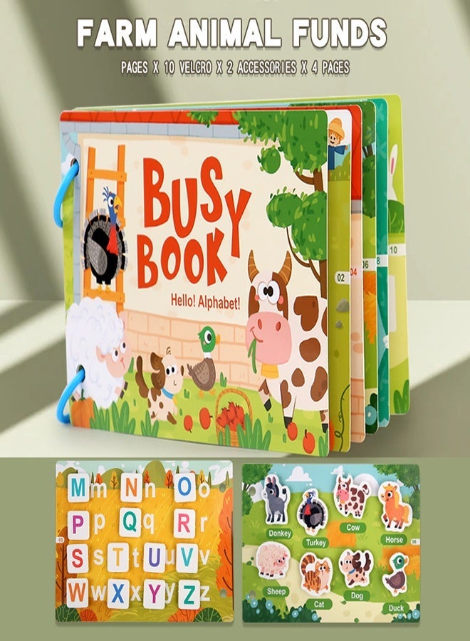 MTL Montessori Busy Book for Babies – Early Learning Quiet Book Educational Matching Toy for Kids ( Farm animal) - Image 2